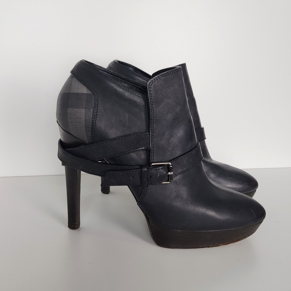 Burberry Black Stiletto Ankle Booties Size 10